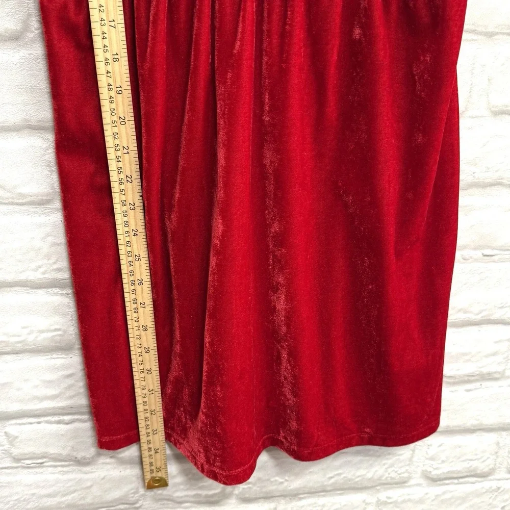 George Girls Sz 14/16 Red Velvet & Sequin Christmas Holiday Dress Formal  w/ Bow